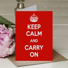 Keep Calm and Carry On - Red Background